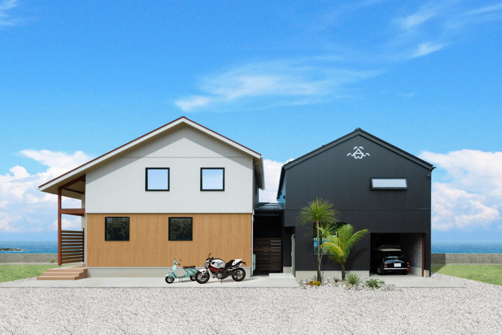 日本海を一望できるカフェ併設住宅