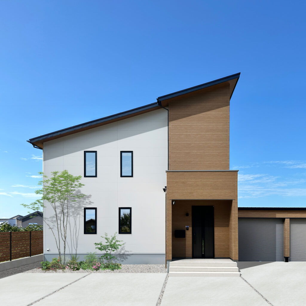 海を見渡す、高台の家